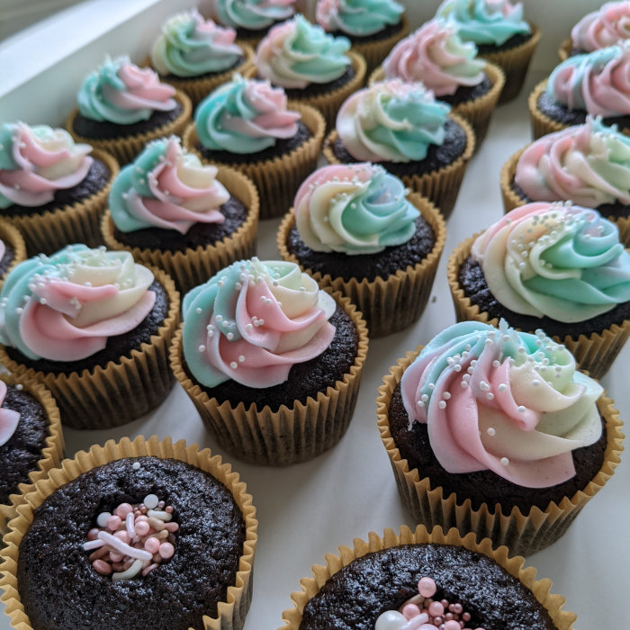 Galaxy Sprinkle Chocolate Cupcakes