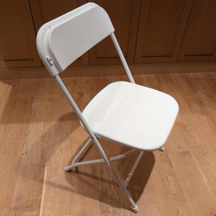 White folding chair